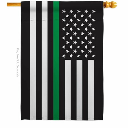 GUARDERIA 28 x 40 in. Thin Green Line House Flag w/Armed Forces Service Double-Sided Horizontal Flags  Banner GU3875685
